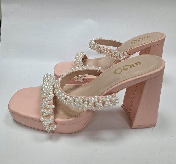 blush pink platform slippers